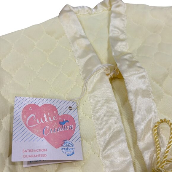 Vintage Baby Quilted Yellow Robe By Cutie Creation NWT - Picture 4 of 4